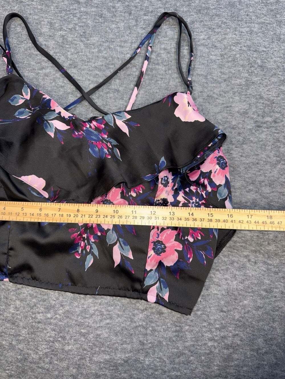 Charlotte Russe Floral Ruffle Crop Top Size XL